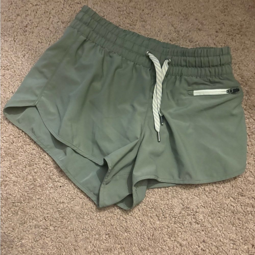 Vuori Olive Green Athletic Running Shorts